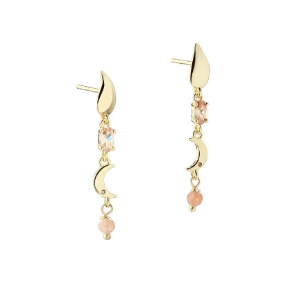 Billede af Aqua Dulce Blush øreringe forgyldt sølv m. cz