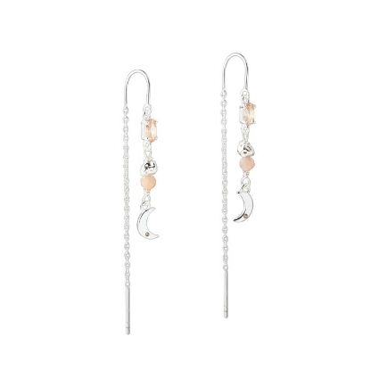 Billede af Aqua Dulce Blush Earthread øreringe sølv m. cz