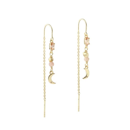 Billede af Aqua Dulce Blush Earthread øreringe forgyldt sølv m. cz