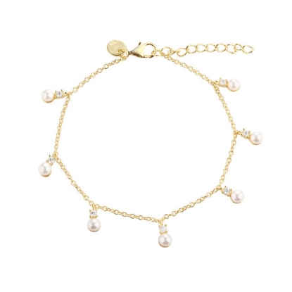 Billede af Aqua Dulce Darling Bubbels armbånd forgyldt sølv m. fvp + cz (17 + 3 cm)