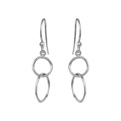 Billede af Susanne Friis Bjørner øreringe bøjle m. cirkler sølv