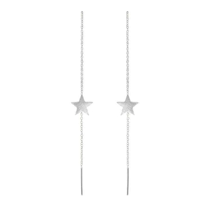 Billede af Susanne Friis Bjørner kædeøreringe m. stjerner sølv