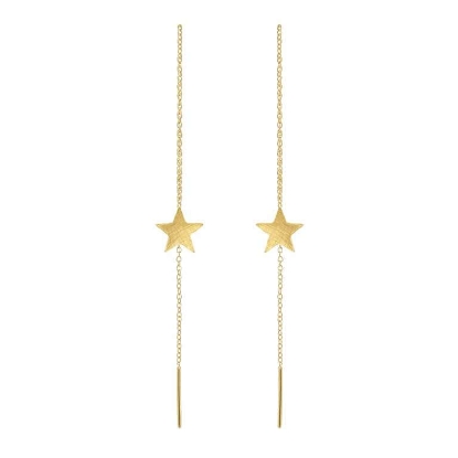 Billede af Susanne Friis Bjørner kædeøreringe m. stjerner forgyldt sølv