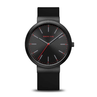 Billede af Bering Classic unisexur stål sort m. silikoneremme 41mm 3 bar