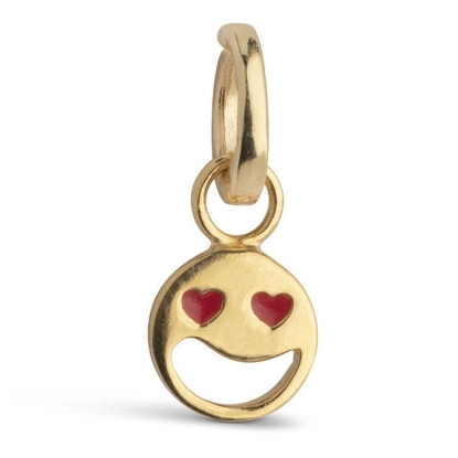 Billede af ENAMEL Copenhagen Charm - Funky Smiley forgyldt sølv m. emalje