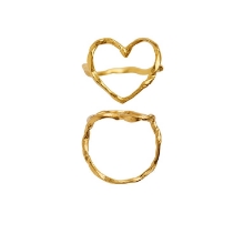 Billede af STINE A Funky Heart ring forgyldt sølv (str. 50)