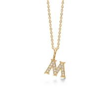 Billede af Mads Z "Tender Love - M" bogstav vedhæng 14 kt. guld m. brillanter