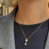Billede af Hultquist Lucia halskæde forgyldt sølv m. fvp + cz (40+5 cm)