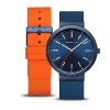 Billede af Bering Classic unisexur stål blå m. silikoneremme 41mm 3 bar