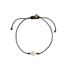 Billede af STINE A armbånd Big Pearl Berrie - Black Ribbon forgyldt sølv (17-25 cm)