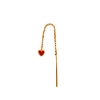 Billede af STINE A Dangling Love Heart Burgundy Enamel ørering forgyldt sølv (1 stk.)