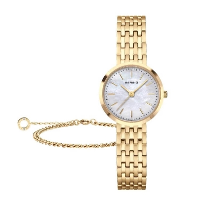 Billede af Bering Classic Giftbox dameur gulddoublé + armbånd 26mm 5bar