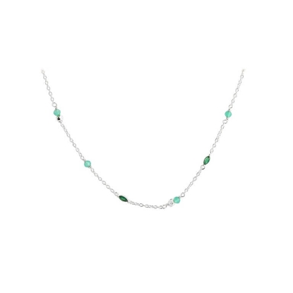 Billede af Aqua Dulce Green Garden halskæde sølv m. cz (42 + 4 cm)
