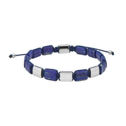 Billede af SON of NOA armbånd stål m. blå lapis (19-25 cm)