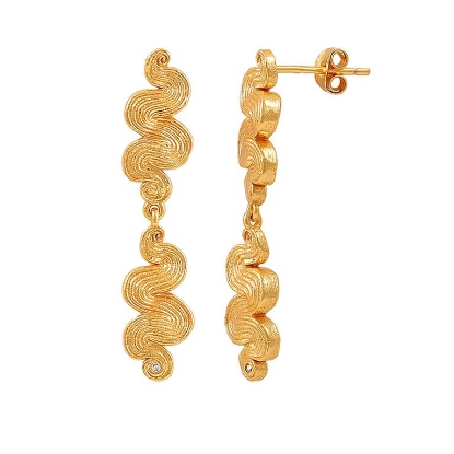 Billede af Hultquist Audrey Double øreringe forgyldt sølv m. cz