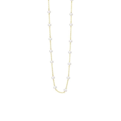 Billede af Susanne Friis Bjørner halskæde forgyldt sølv m. ferskvandsperler (40-45 cm)