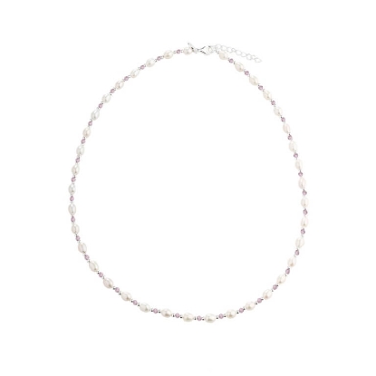 Billede af Aqua Dulce Coast Rose halskæde sølv m. fvp (42 + 3 cm)
