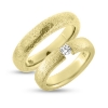 Billede af Vielses & Forlovelses ringe, 1 brill. 0,15 w/vs. flying diamond 14 kt.
