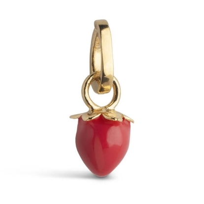 Billede af ENAMEL Copenhagen Charm - Sunny Strawberry Red forgyldt sølv m. emalje