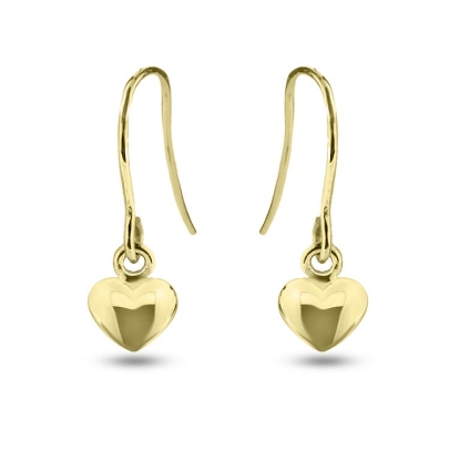 Billede af Ørehængere hjerter, massive, bøjler med øsken 14 kt.