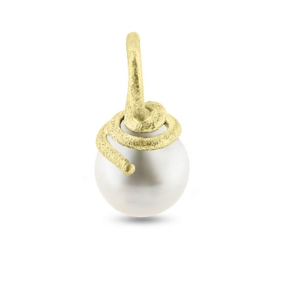 Billede af Vedhæng trådtop, Fv. perle dråbe 9,5-10 mm. hætte ophæng med fast øsken 925 s. forgyldt (forgyldning vil blive slidt af ved brug !)