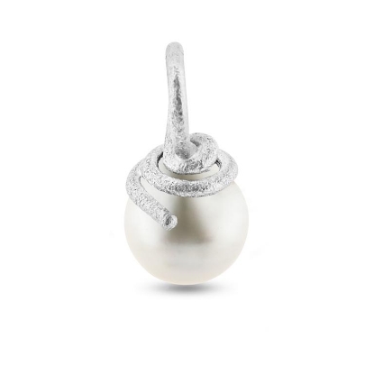 Billede af Vedhæng trådtop, Fv. perle dråbe 9,5-10 mm. hætte ophæng med fast øsken 14kt. hvg.