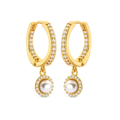 Billede af Spirit Icons Euphoria øreringe forgyldt sølv m. cz + fvp