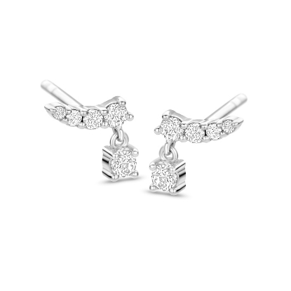 Billede af Spirit Icons Sparkle øreringe sølv m. cz