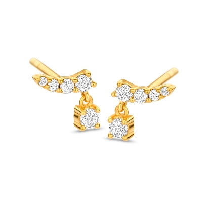 Billede af Spirit Icons Sparkle øreringe forgyldt sølv m. cz