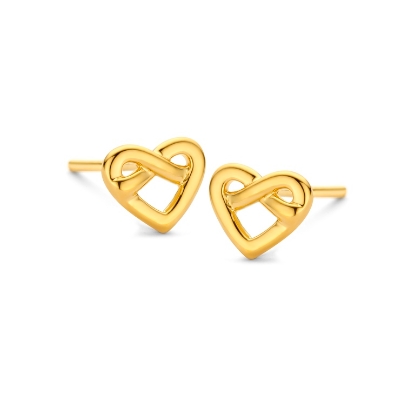 Billede af Spirit Icons Infinity Heart øreringe forgyldt sølv