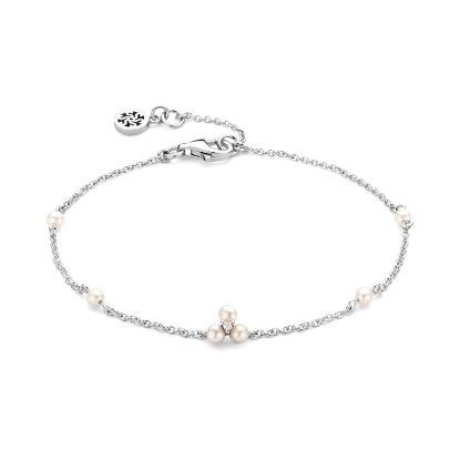 Billede af Spirit Icons Alma Pearl armbånd sølv m. cz + fvp (17-19 cm)