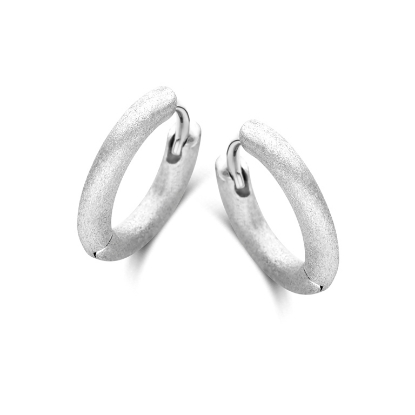 Billede af Spirit Icons Balance Rustic hoops sølv - 12mm