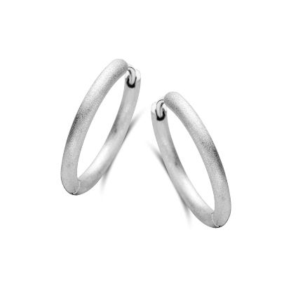 Billede af Spirit Icons Balance Rustic hoops sølv - 20mm