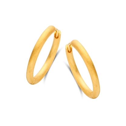 Billede af Spirit Icons Balance Rustic hoops forgyldt sølv - 20 mm