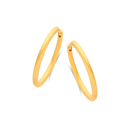 Billede af Spirit Icons Balance Rustic hoops forgyldt sølv - 24mm