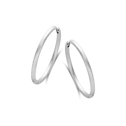 Billede af Spirit Icons Balance Rustic hoops sølv - 30mm