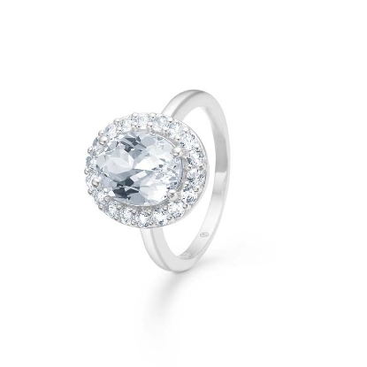 Billede af Mads Z "Celestial by Medina" ring sølv m. hvid topas (str. 50-60)