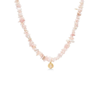 Billede af Studio Z "Urchin Elegance" halskæde forgyldt sølv m. kunzit (40-45 cm)