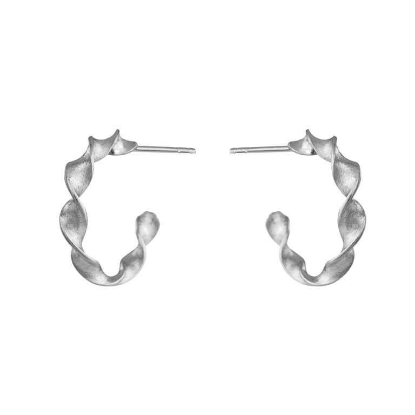 Billede af Susanne Friis Bjørner øreringe creol let twisted tråd sølv