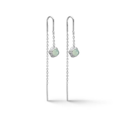 Billede af Studio Z "Endless Waves" øreringe sølv m. grøn cz