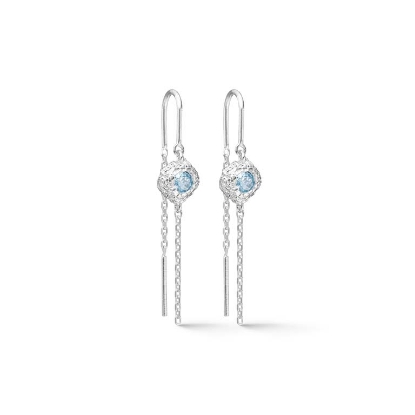 Billede af Studio Z "Wild Cliff" øreringe sølv m. blå cz