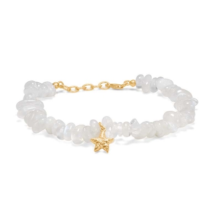 Billede af Studio Z "Starfish Lustre" armbånd forgyldt sølv m. månesten (17+2 cm)