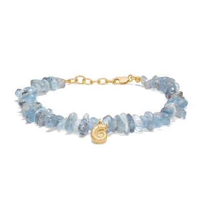Billede af Studio Z "Seashell Secrets" armbånd forgyldt sølv m. kyanit (17+2 cm)