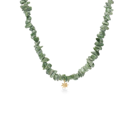 Billede af Studio Z "Ocean Aura" halskæde forgyldt sølv m. chrom diopsid (40-45 cm)