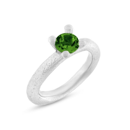 Billede af Ring 4 grab. fatning, peridot 6,0 mm. 925s.