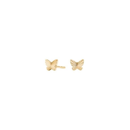 Billede af Pure Titanium øreringe forgyldt sommerfugl