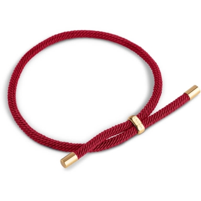 Billede af ENAMEL Copenhagen Color Cord Bordeaux armbånd forgyldt sølv (23 cm)