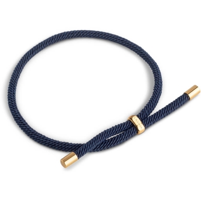 Billede af ENAMEL Copenhagen Color Cord Night Blue armbånd forgyldt sølv (23 cm)