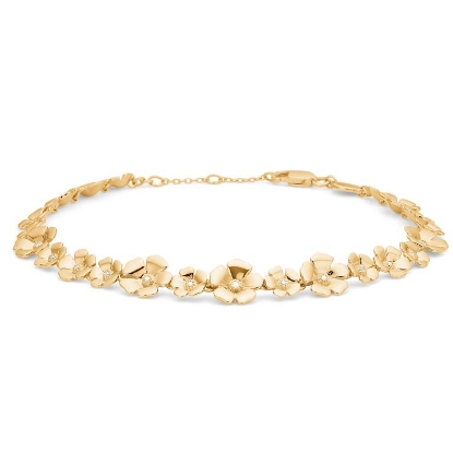 Billede af Mads Z "Fleur" armbånd 14 kt. guld m. 0,081 ct. brillant (17-19 cm)