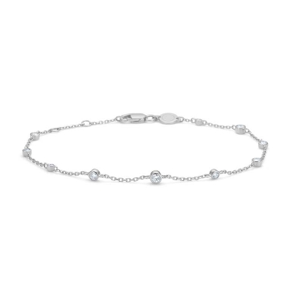 Billede af Mads Z "Endless Allure" armbånd sølv m. hvid topas (16-18 cm)